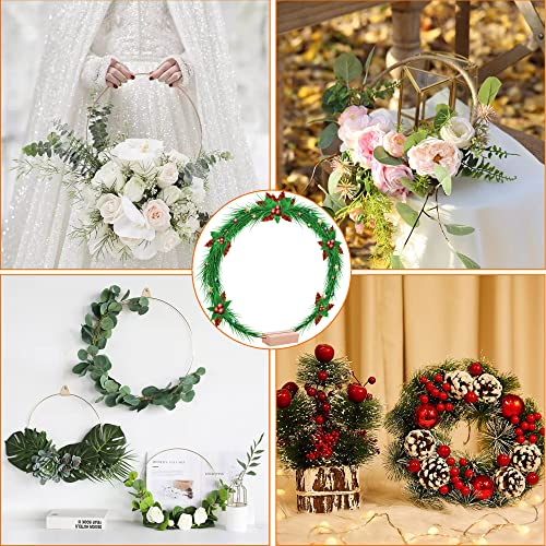 10 Pack Wreath Ring, Macrame Bamboo Wood Floral Hoop Crafts
