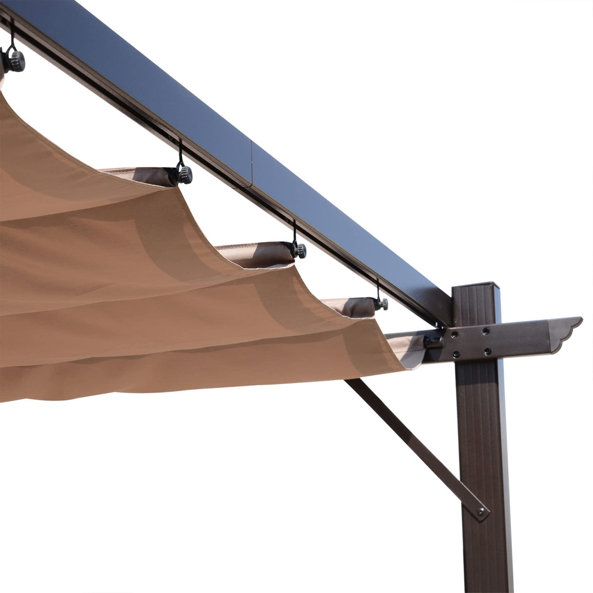 Outsunny 10' x 13' Aluminum Patio Pergola with Retractable Pergola Canopy, Backyard Shade Shelter for Porch, Outdoor Party, Garden, Grill Gazebo, Outsunny