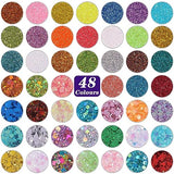 48 Tubes(24 fine +24 Chunky&fine Mixed) Set ANGXILIN Holographic Iridescent Metalic Colors Glitter,Epoxy Resin DIY Craft Glitter,Face Body Nail Art ANGXILIN
