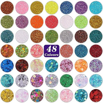  Holographic Chunky Glitter, Set of 36 Colors Craft