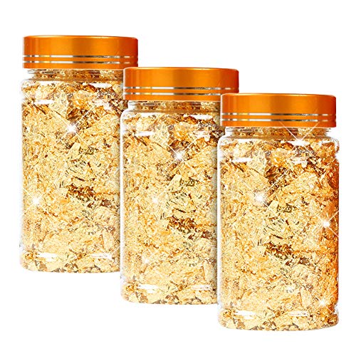 Glitter Gold Flakes,Metallic Gilding Flakes Leaf Silver Rose Gold Foil for DIY Resin Jewelry Soap Making,Painting,Crafts,Nail Art - WoodArtSupply