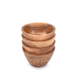 NIRMAN Acacia Wood Bowl Sets of 4 for Kitchen Meal Party and Nuts, Candy, Appetizer, Snacks, Olive (4.5" x 4.5" x 2.5") NIRMAN