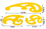 Vincilee 6 Pieces Plastic French Curve Ruler Drafting Drawing Template Tool Multi-Function Comic Template Tool 6 Sizes Vincilee
