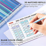 Shuttle Art 60 Pack Blue Tone Gel Pens, 30 Blue Tone Gel Pens with 30 Refills for Adults Coloring Books Journaling Drawing Nature, Landscapes, Shuttle Art
