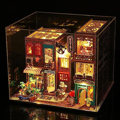 DIY Miniatures Dollhouse Kit, Rotkeym Miniature House DIY Craft Kits for Adult to Build Tiny House Model, Halloween/Christmas Decorations - WoodArtSupply