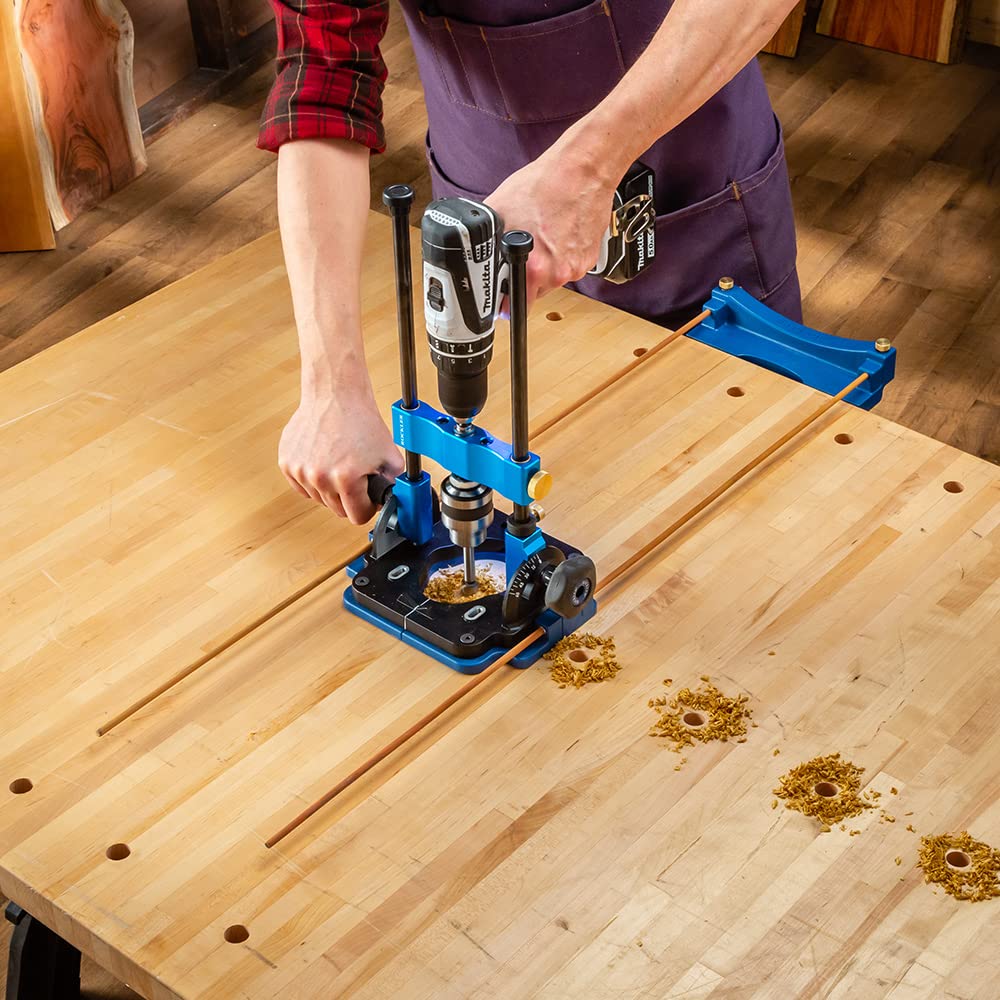 Edge Guide for Rockler Drill Guide - Edge Cutting Guide for Dog Holes, Shelf Pin Holes, Shaker Pegs – Plastic w/Structural Ribbing Drill Accessories ROCKLER