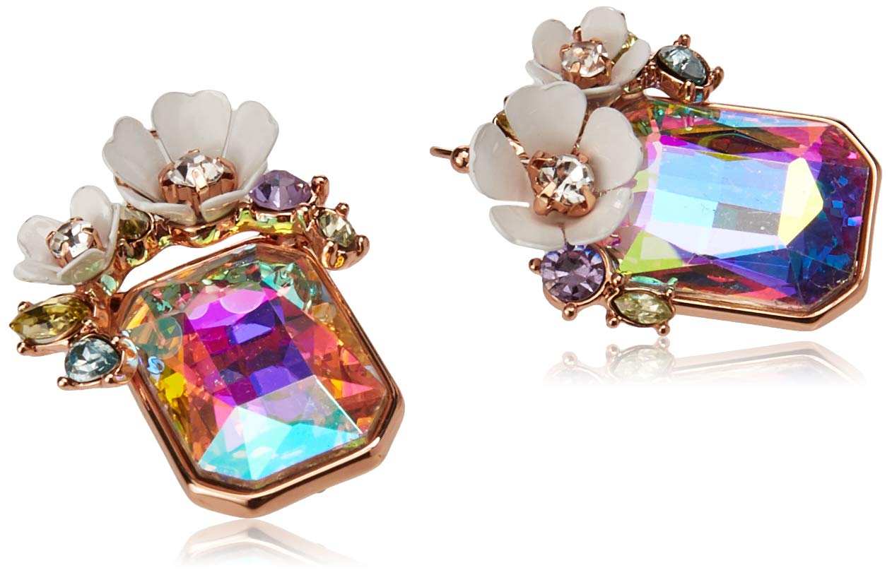 Betsey Johnson Flower Cluster Stone Drop Earrings Betsey Johnson