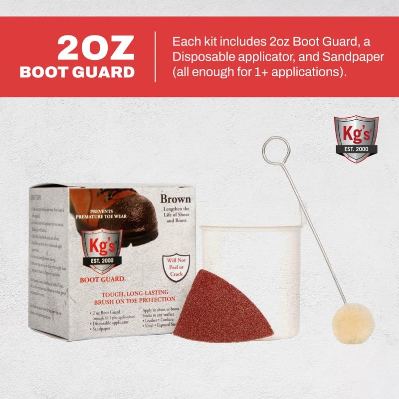 Kg's Boot Guard Brush On Toe Protection – Brush On Liquid for Tough, Long-Lasting Safety Protection on Boots, Made with Kevlar for Strong, Durable Kg's