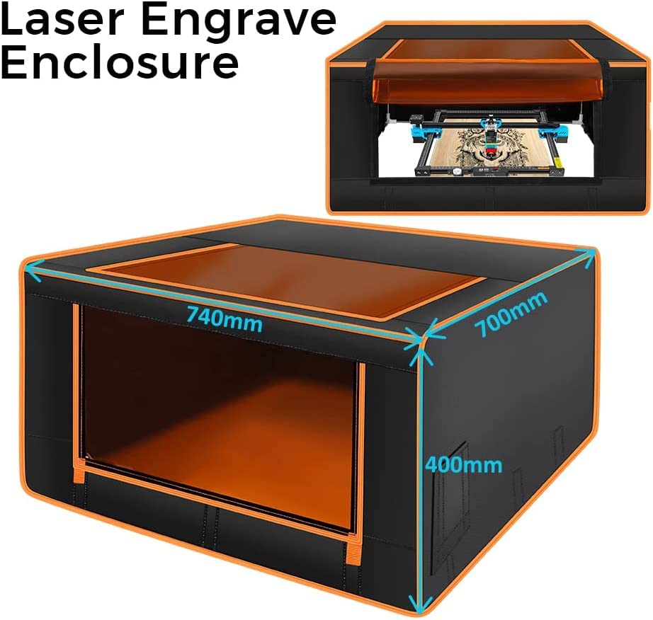 Twotrees Laser Engraver Enclosure, Fireproof and Dustproof Protective Cover for Most Laser Engraving Machine, Insulates Against Smoke and Odor, Noise - WoodArtSupply