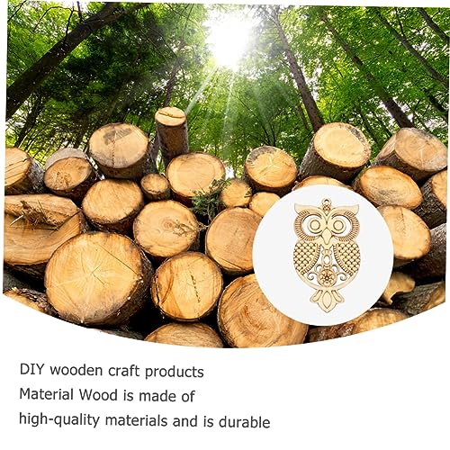 25Pcs owl Wood Chips Wooden Flowers Owl Charm Pendant Wooden owl Shape Blank Wooden Slices Unfinished Wood Animal Craft Animal Wood Blanks Kids KONTONTY