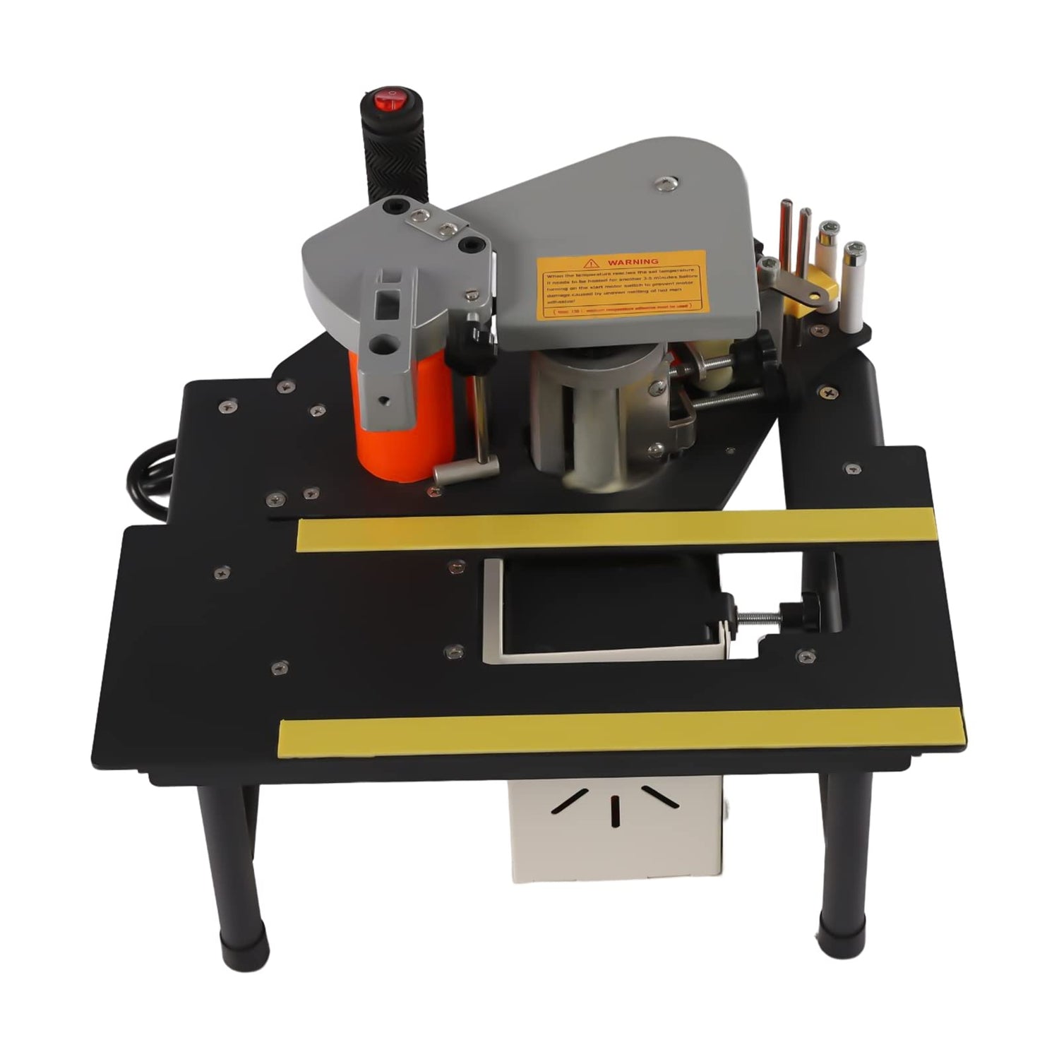 Woodworking Edge Bander Double Side Glue Woodworking Edge Banding Machine Wood/PVC Edgebander Machine Adjustable Temperature 765W 110V TBVECHI