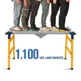 FUNTECK Versatile Portable Steel Work Platform and Welding Table with Casters | 55 x 14-inch Galvanized Tabletop | 1100 lbs. Load Capacity | FUNTECK