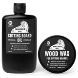 WALRUS OIL - Cutting Board Oil and Wood Wax Set. For Cutting Boards, Butcher Blocks, Wooden Spoons, and Bowls. 100% Food-Safe. Walrus Oil