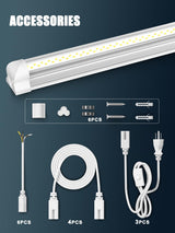 ELEKICO 6 Pack 100w 8ft Led Shop Light, Super Bright 15000lm 5000k V Shape 8' Led Shop Lights, Linkable 8 Foot Led Shop Lights for Garage Warehouse, ELEKICO