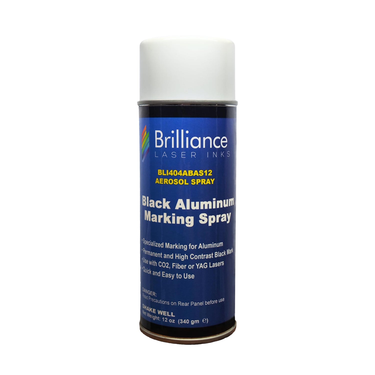 Brilliance Laser Inks 12 Oz Black Aluminum Laser Marking Spray for High Contrast Permanent Marks | Anti Clog Metal Engraving Aerosol Compatible with BRILLIANCE LASER INKS