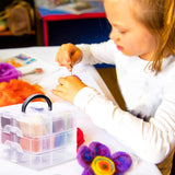 JUPEAN Needle Felting Kit, Wool Roving (5g/Color), Complete Needle Felting Starter Kit with Basic Felt Tools and Supplies Wool Fibre Spinning Craft JUPEAN