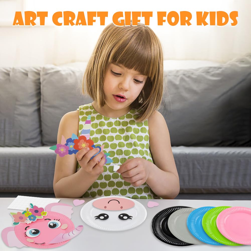16 Pack Arts and Crafts for Kids, Toddler Crafts Animal Paper Plate Art Kit Gift for 3 4 5 6 Year Old Boys Girls DIY Kids Crafts for Birthday Party MDCGFOD