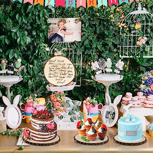 Wood Slices 8-9 Inch 6 Pcs Wood Rounds Unfinished Wood Circles Wood Slices for Centerpieces,Wood Centerpieces for Tables,Wood Slices for ZKHOB