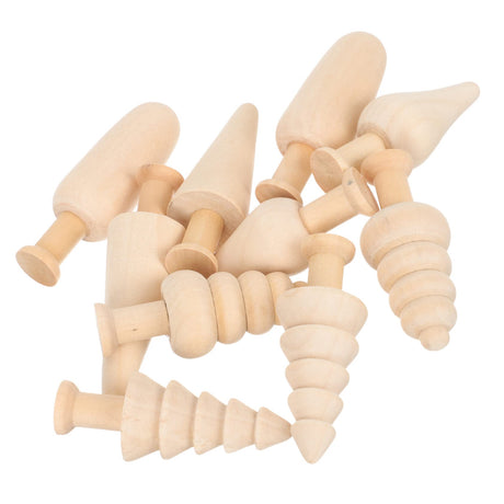 EXCEART 10pcs Small Wooden Mushroom Unfinished Trees Wood Unpainted Mushrooms Unfinished Wood Toys Wood Tree Wooden Unfinished Tree Kids Arts and EXCEART