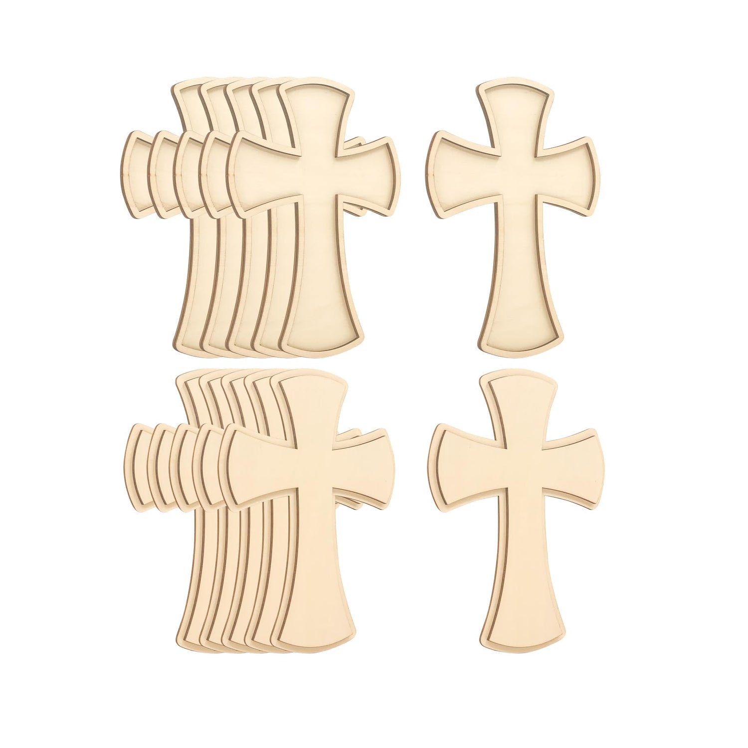 12 Pack 9 Inch Unfinished Wooden Crosses Blank Wood Cross for DIY Crafts Cregugua