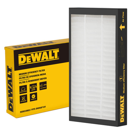 DeWALT DXVC3902 Air Filtration System Replacement Filter, Medium Efficiency Filter, Suitable for DeWALT DWXAF101 Air Filtration System Dust DEWALT