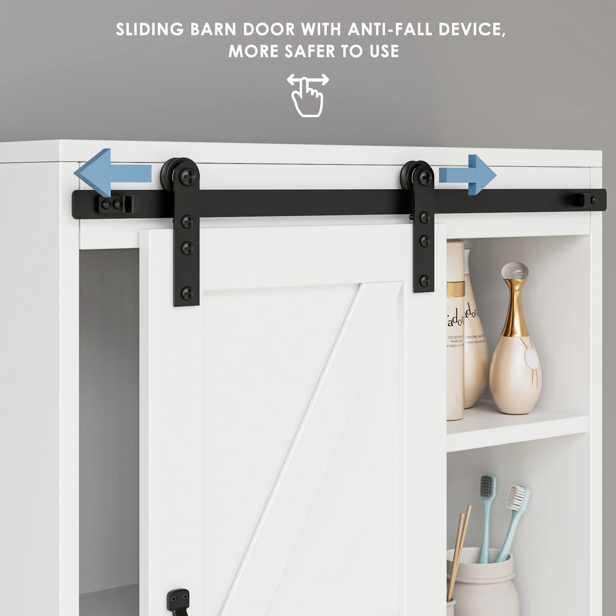 HOSTACK Bathroom Cabinet Wall Mounted, Farmhouse Medicine Cabinet with Sliding Barn Door & Adjustable Shelf, Over The Toilet Storage Cabinet for HOSTACK