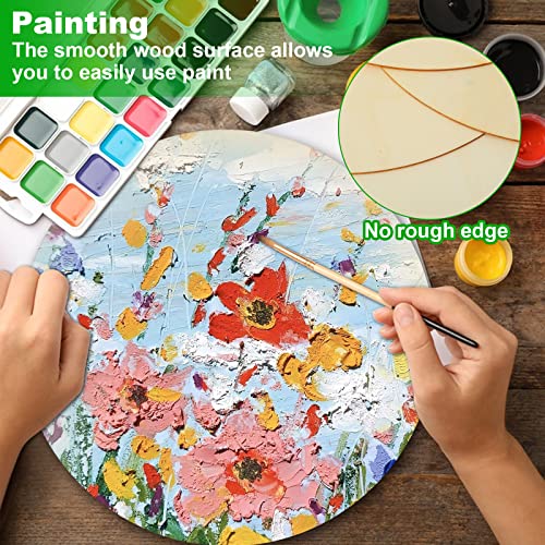 24 Pack 12 Inch Wood Rounds Unfinished Basswood Plywood Wooden Sheets Blank Wood Circle for Crafts Painting School Projects Door Hanger Wood Burning ZOFORTY