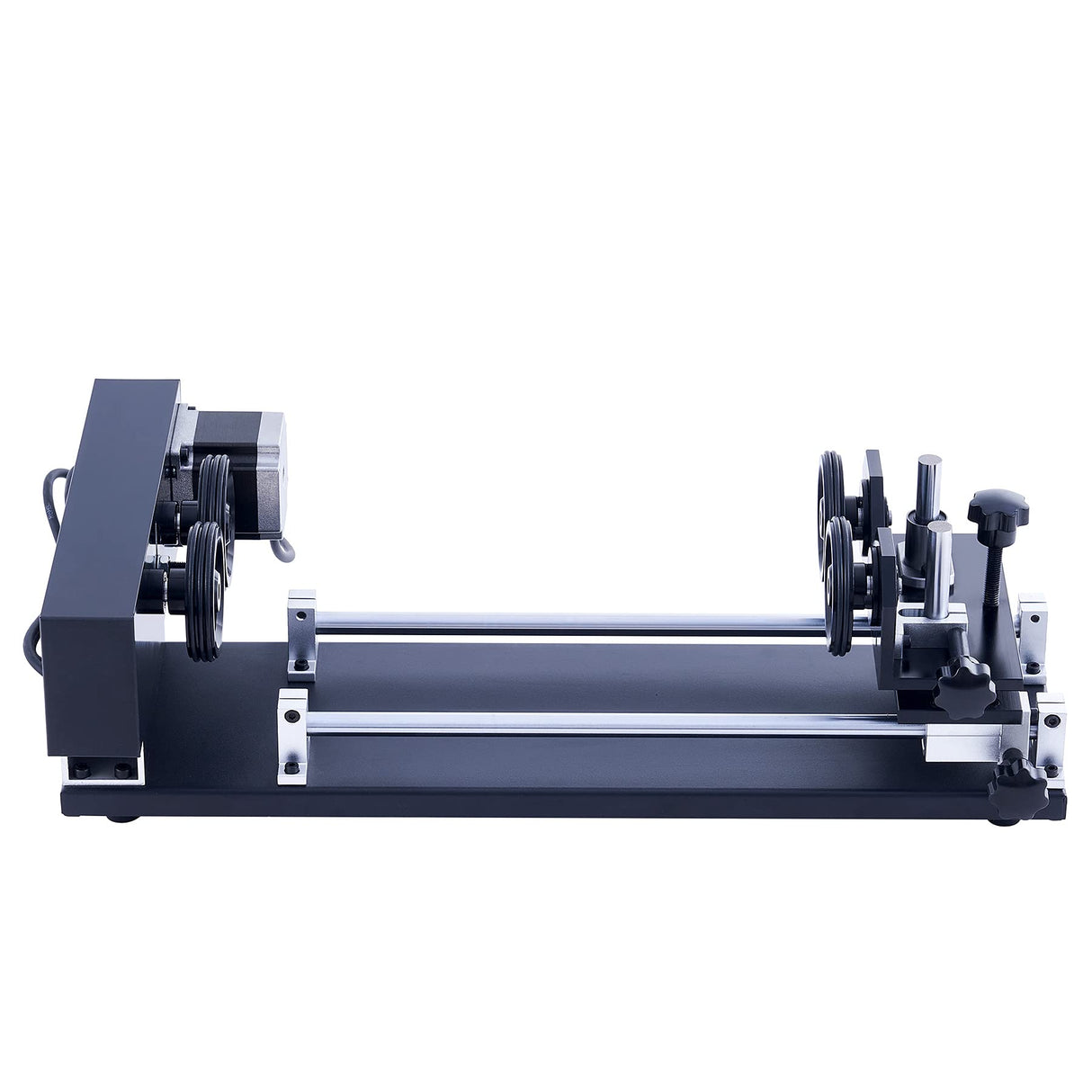 OMTech 4-Wheel Rotary Cutter and Engraver Attachment with Nema 23 2-Phase Stepper Motor for 50W 60W 80W 100W 130W CO2 Laser Engraving Machine Rotary OMTech