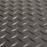 Rubber-Cal Diamond-Plate Rubber Flooring Rolls - 3 mm x 4 ft x 3 ft Rolls - Black Rubber-Cal