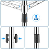 Homdox 5 Tier Steel Wire Shelving Unit on Wheels,Chrome Shelves for Garage Kitchen Living Room,Heavy Duty Shelving Rack, 23.2 x 13.8 x 72 inch (L x W Homdox