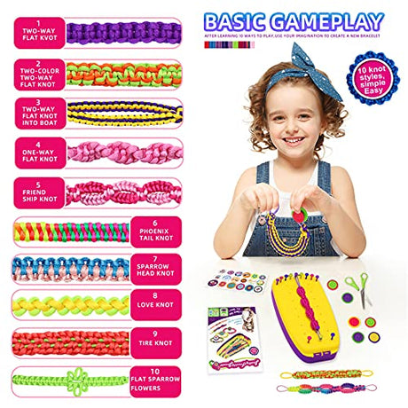 Friendship Bracelet Making Kit Toys, Ages 7 8 9 10 11 12 Year Old Girls Gifts Ideas, Birthday Present for Teen Girl, Arts and Crafts String Maker Topdiaos