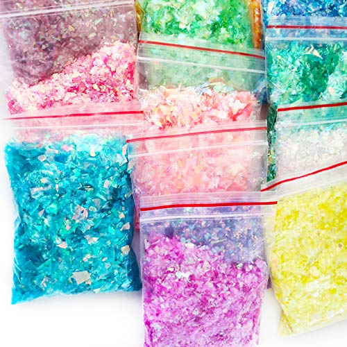 Bellelfin 14 Colors Resin Chunky Glitter Flakes Irregular Iridescent Sparkles Glitters Confetti Craft Supplies for Epoxy/Tumblers/Slime, Nail Art - WoodArtSupply