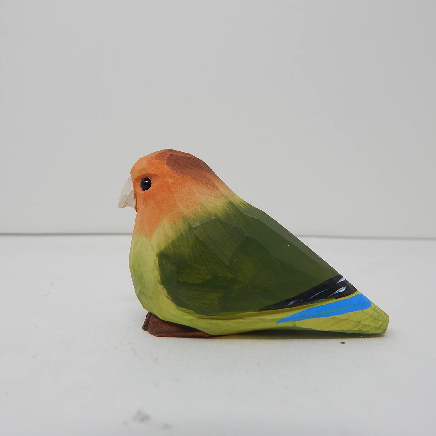 Selsela Lovebird Wood Ornament Bird Hanging Figurine Handmade Carved Decoration Selsela