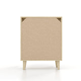 Panana Buffet Cabinet Sideboard with Rattan Decorated Doors Kitchen Storage Cupboard Accent Cabinet (Natural Wood) Panana