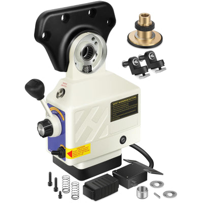 FAHKNS X-Axis Power Feed for Milling Machine 450 in-lb Torque 0-200RPM Table Milling Machine Power Feeder 110V for Bridgeport and Similar Knee Type