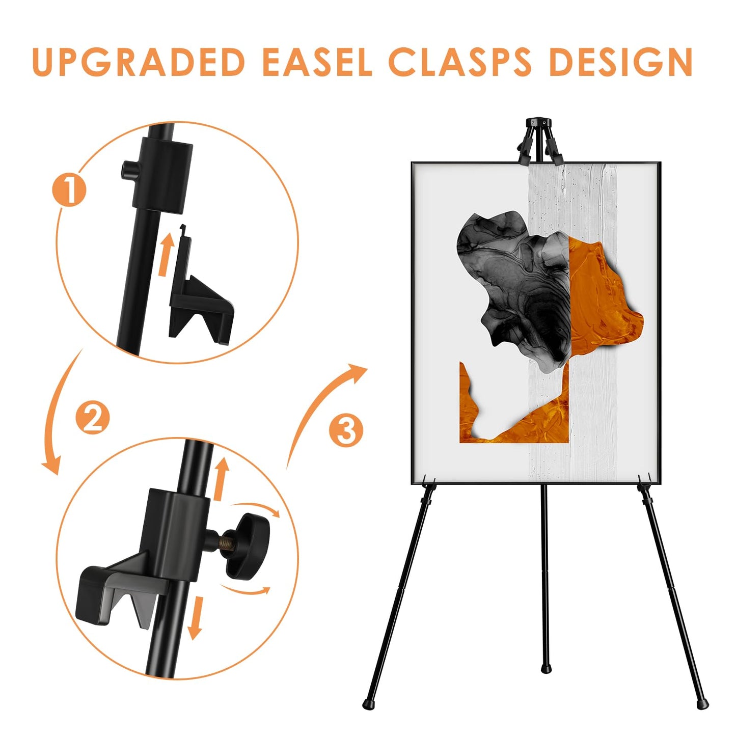 Artist Easel Stand for Display, Portable Easel for Wedding Signs & Painting, 65'' Floor Adjustable Easel for Display with Bag, Metal Painting Easel - WoodArtSupply