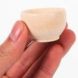 Abaodam Small Unfinished Wooden Bowls, 10pcs Wooden Craft Bowls Pinch Bowls Condiment Cups Unpainted Miniature Bowls Salt Cellars Nuts Bowls for Diy Abaodam