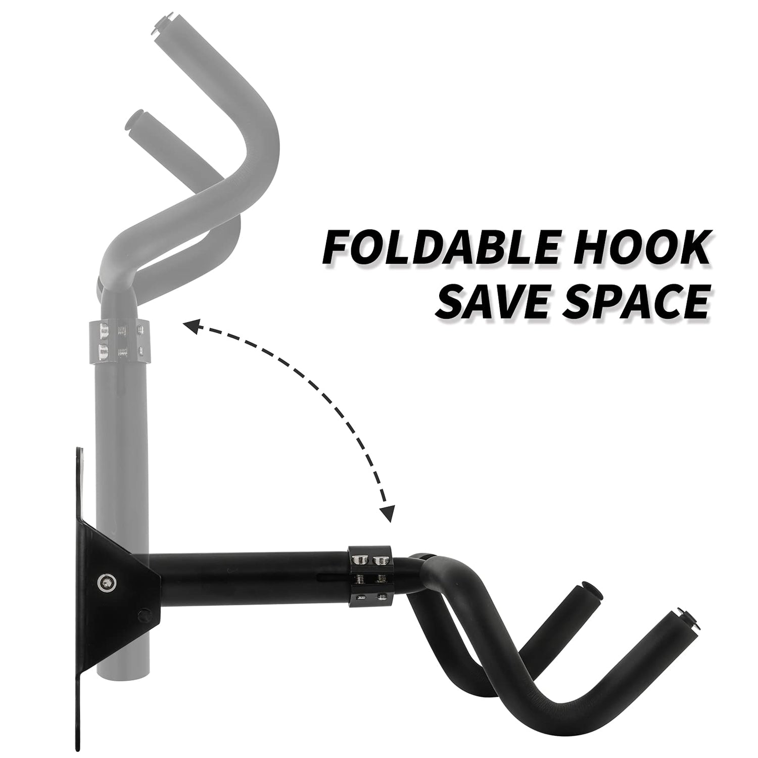 Auwey 2Pack Foldable Adjustable Bike Wall Mount Bicycle Storage Rack, Heavy Duty with Rubber Coating, Space Saving Auwey