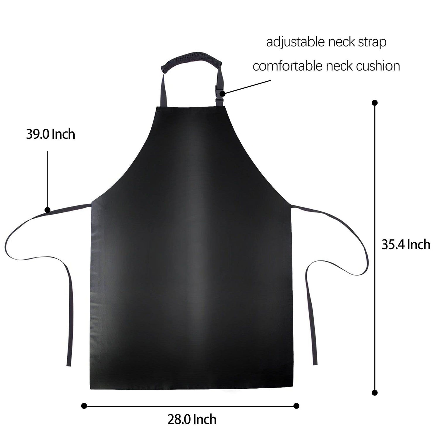 Homsolver Waterproof Apron,35" Heavy Duty Rubber Vinyl Dishwashing Apron,Lab Industrial Chemical Butcher Apron,Dish Apron Homsolver