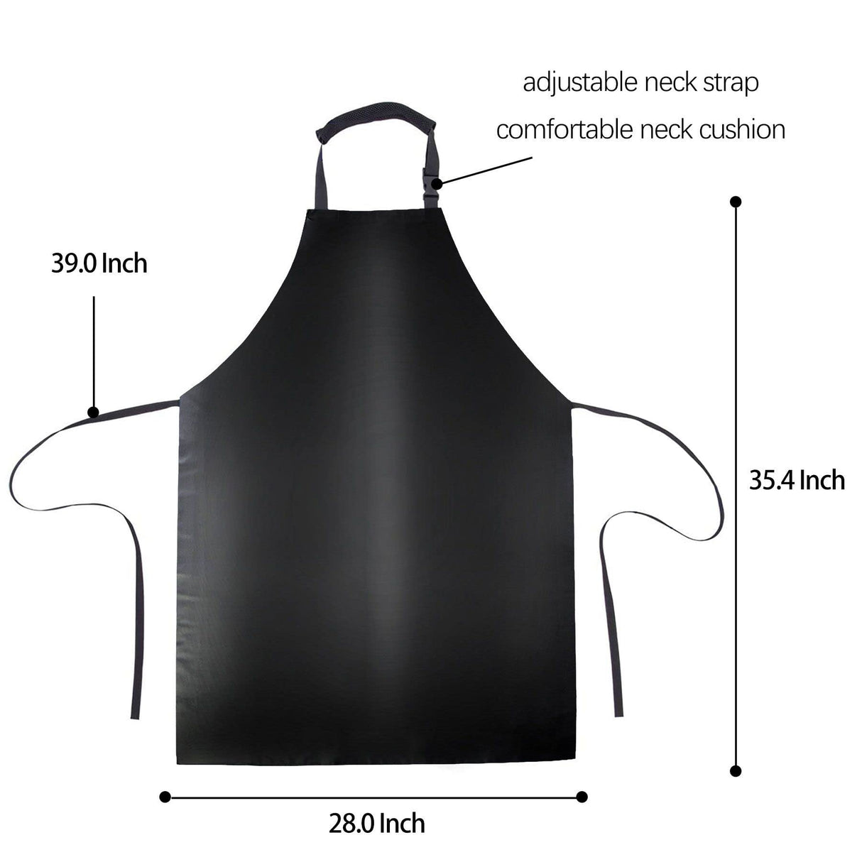 Homsolver Waterproof Apron,35" Heavy Duty Rubber Vinyl Dishwashing Apron,Lab Industrial Chemical Butcher Apron,Dish Apron Homsolver