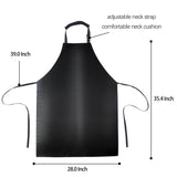 Homsolver Waterproof Apron,35" Heavy Duty Rubber Vinyl Dishwashing Apron,Lab Industrial Chemical Butcher Apron,Dish Apron Homsolver