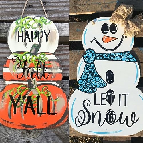 Snowman OR Pumpkin Stack Without stem, Reversible Shape, Fall Shape, Winter Shape, Unfinished Cutout, Build-A-Cross - WoodArtSupply