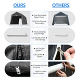 ADVANCE OUTDOOR 7x12 ft 2 Roll up Doors & Vents Outdoor Portable Storage Shelter Garage Tent Carport for Motorcycle ATV with Heavy Duty Metal Frame ADVANCE OUTDOOR