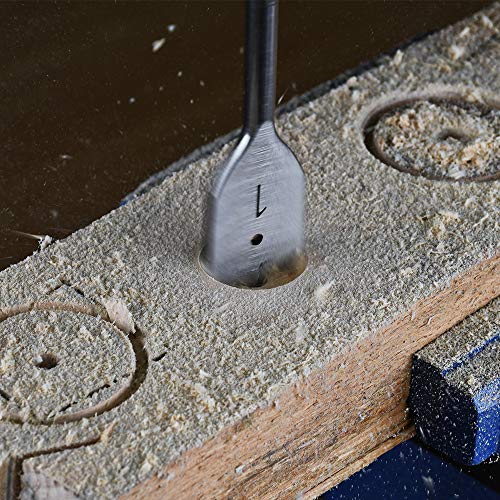 Luckyway 6-Piece 3/8 Inch to 1 Inch Spade Drill Bits Set for Wood, Plastic, Aluminum Hole Cutting Luckyway