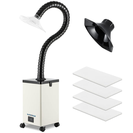 BAOSHISHAN Solder Fume Extractor 3 Stage Filter 130W Smoke Absorber Strong Suction with 2 Covers for DIY Soldering Welding Engraver Salon Work BAOSHISHAN