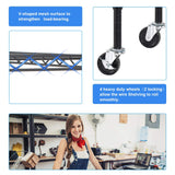 18x48x72 Inch Commercial Wire Shelving Unit with Wheels 6 Tier Heavy Duty Layer Rack Storage Metal Shelf Garage Organizer Wire Rack Shelving PayLessHere