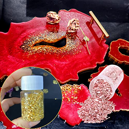 FineInno Crushed Glass for Resin Art, Irregular Metallic Broken Glitter for Crafts, Chunky Metallic Chips Stone for Epoxy Resin Molds Fillers, Nail FineInno