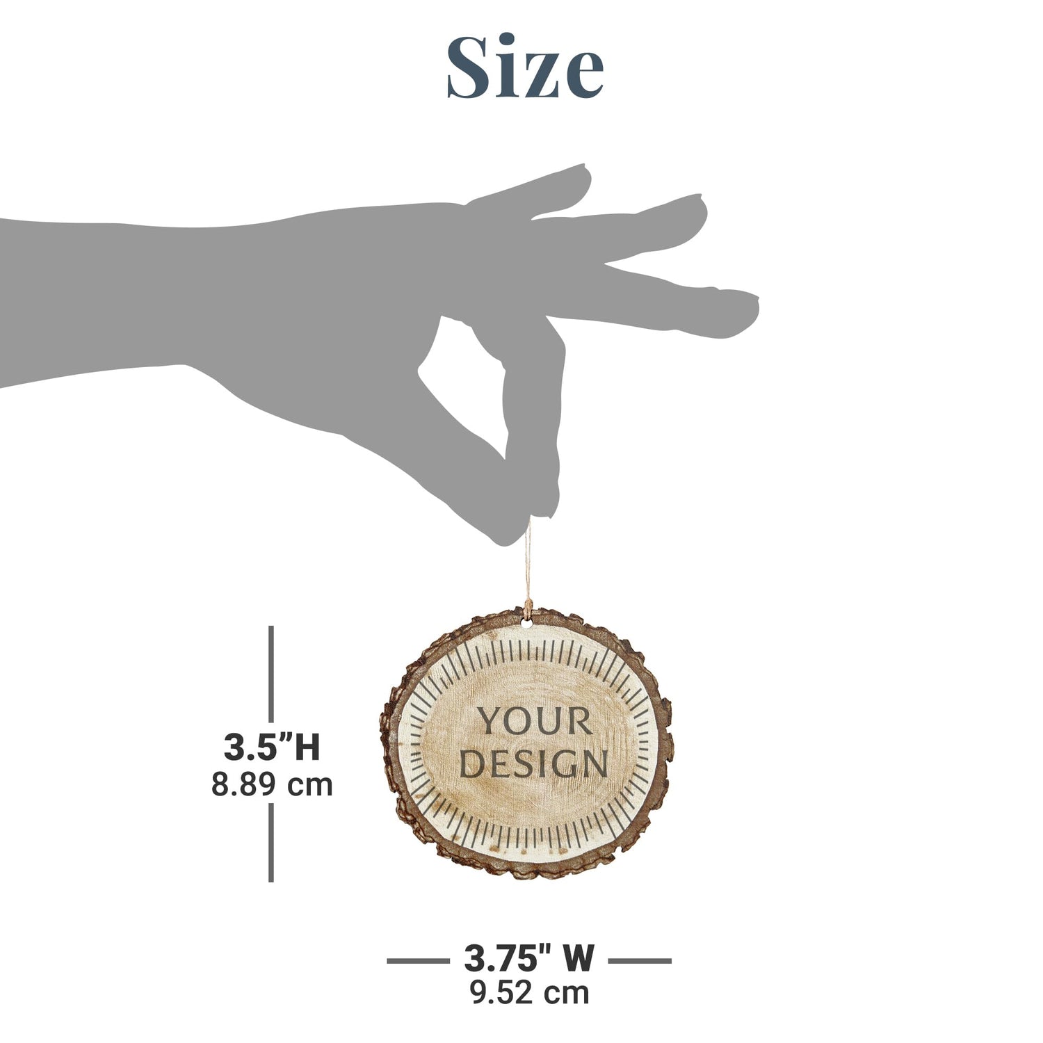 Let's Make Memories Personalized Christmas Ornament - Photo Only - Round - Rustic Wood Let's Make Memories