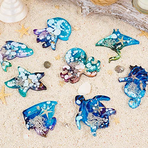 Pulcher Resin Molds, 16 Marine Terrestrial Amphibious Animals Keychain Making Silicone Mold for Epoxy Resin Casting Craft DIY Pendants Ornaments Pulcher