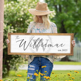 Last Name Signs for Home | Personalized Framed Wooden Family Name Sign for Home Decor Wall | Custom Wood Signs | Monogram Name Wall Decor | YATIE